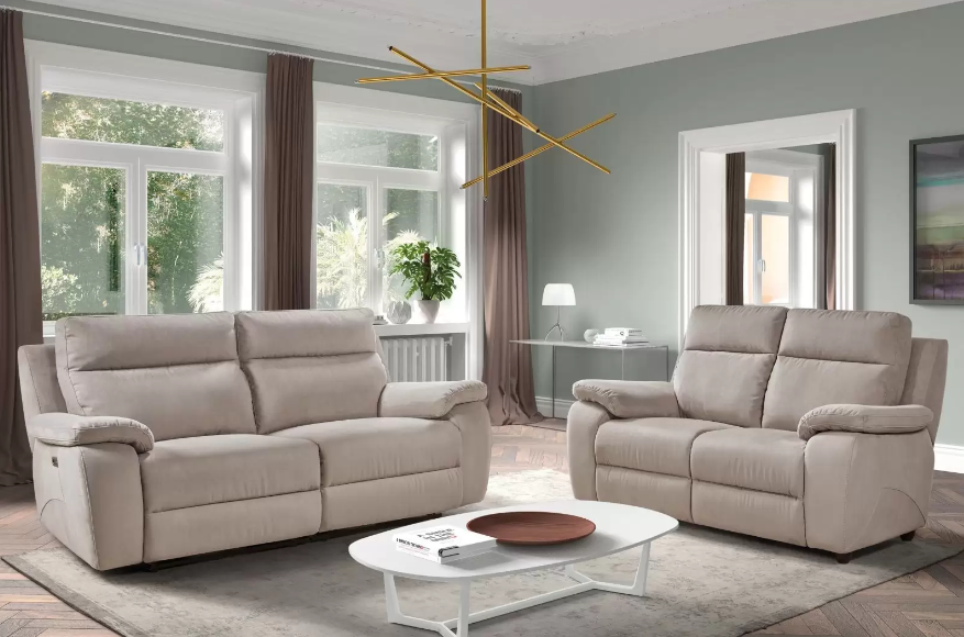 Canapé 3 places, 2 relax électriques sofa O.