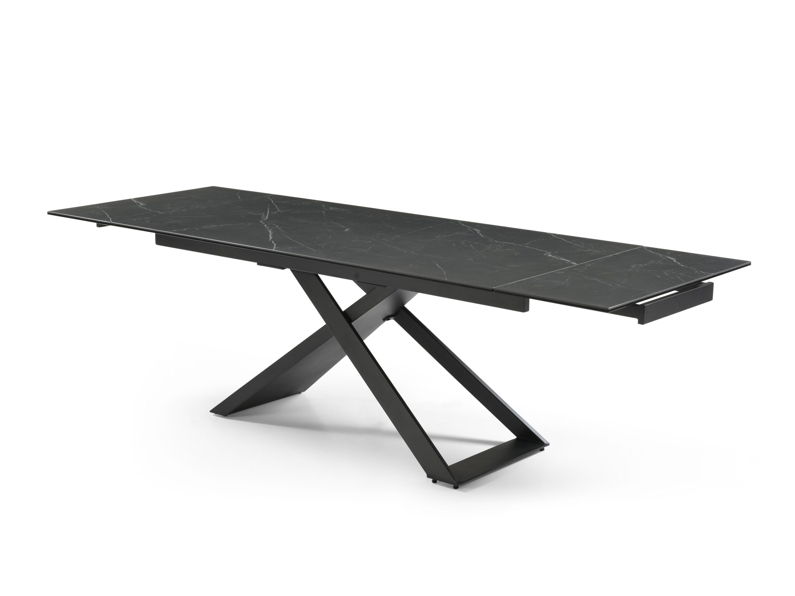 Table à manger extensible en céramique - Effet marbre noir – Image 2