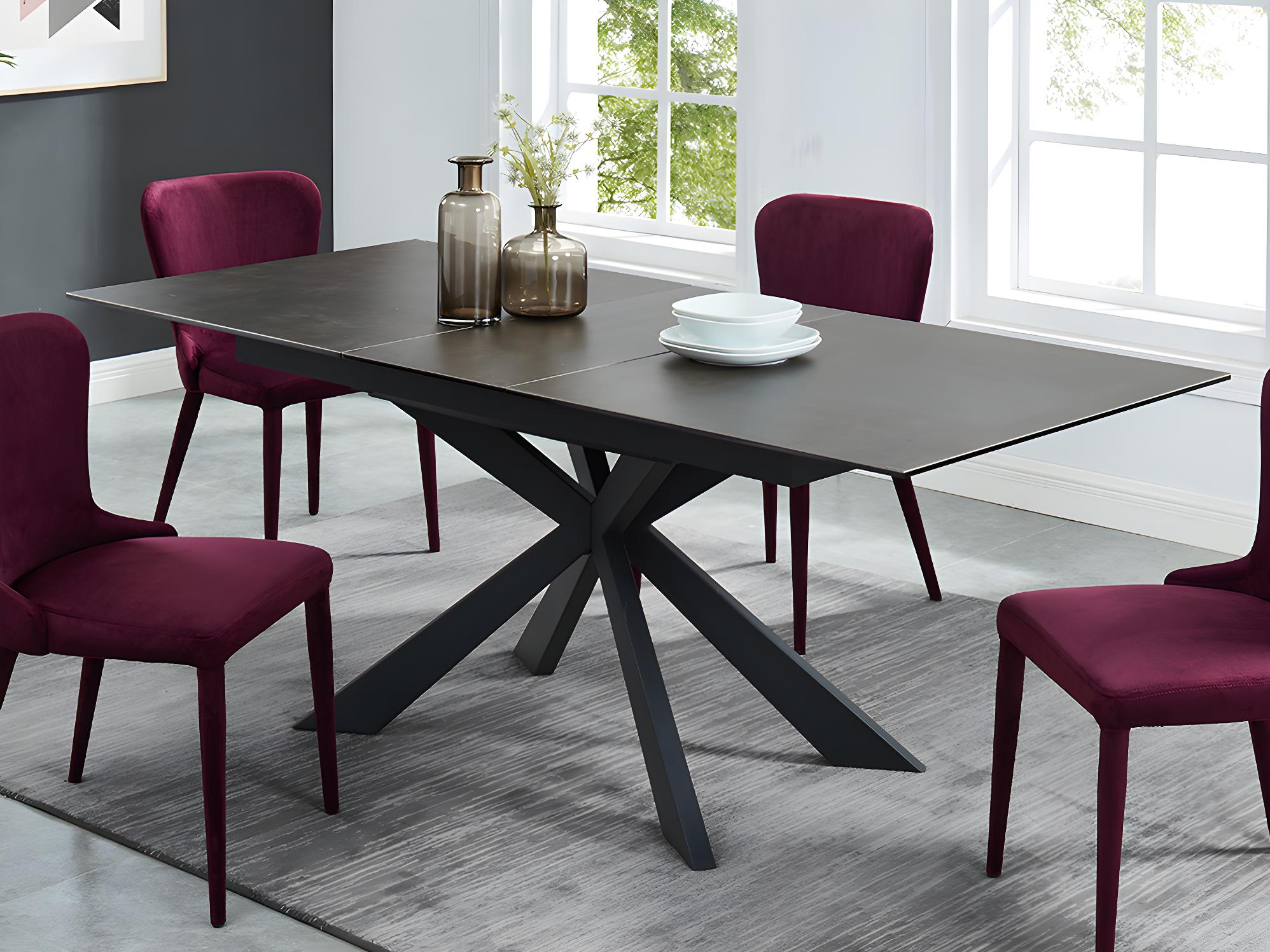 Table à manger extensible en céramique - Anthracite