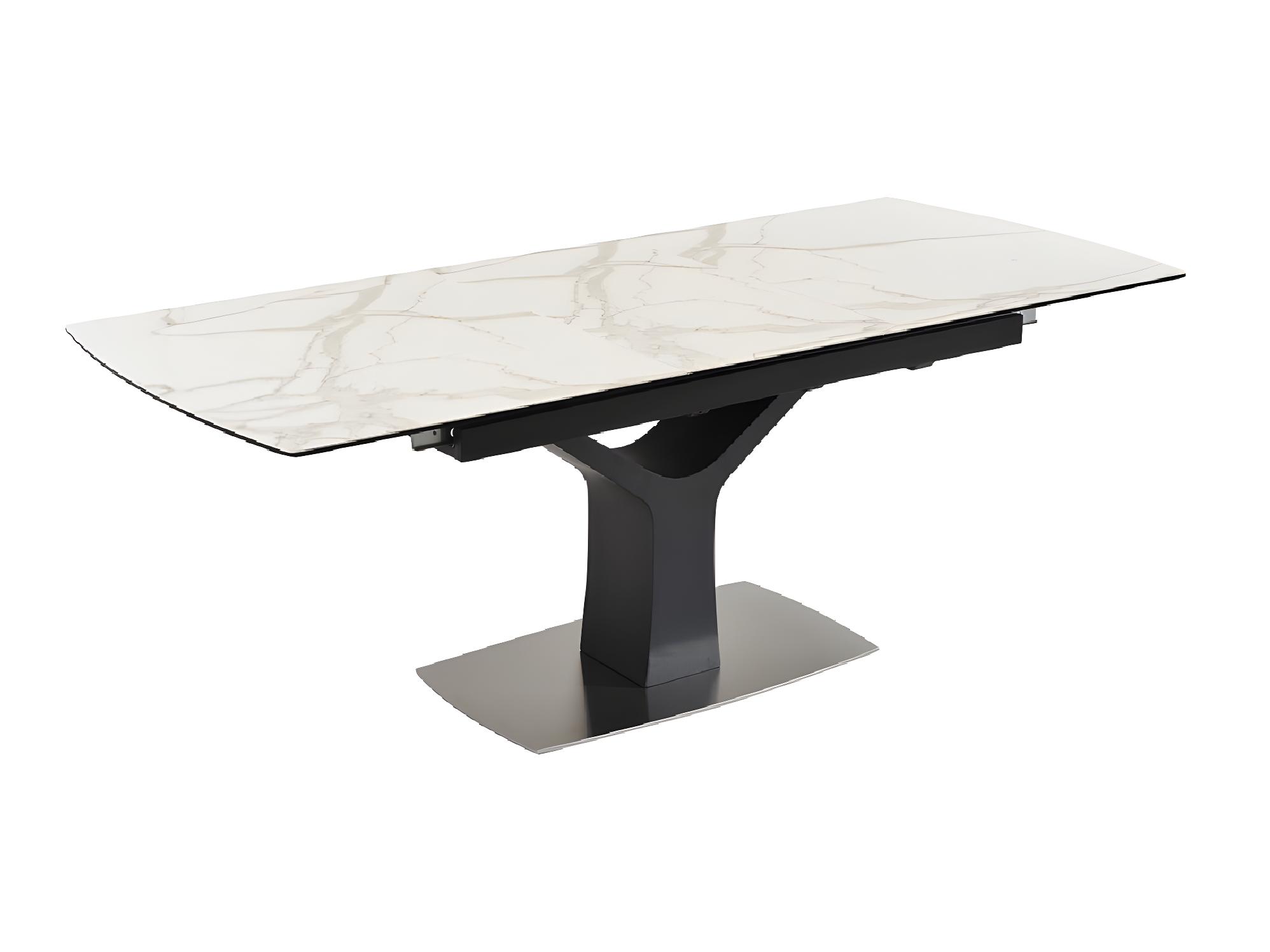 Table à manger extensible en céramique - Effet marbré blanc U.D. – Image 3