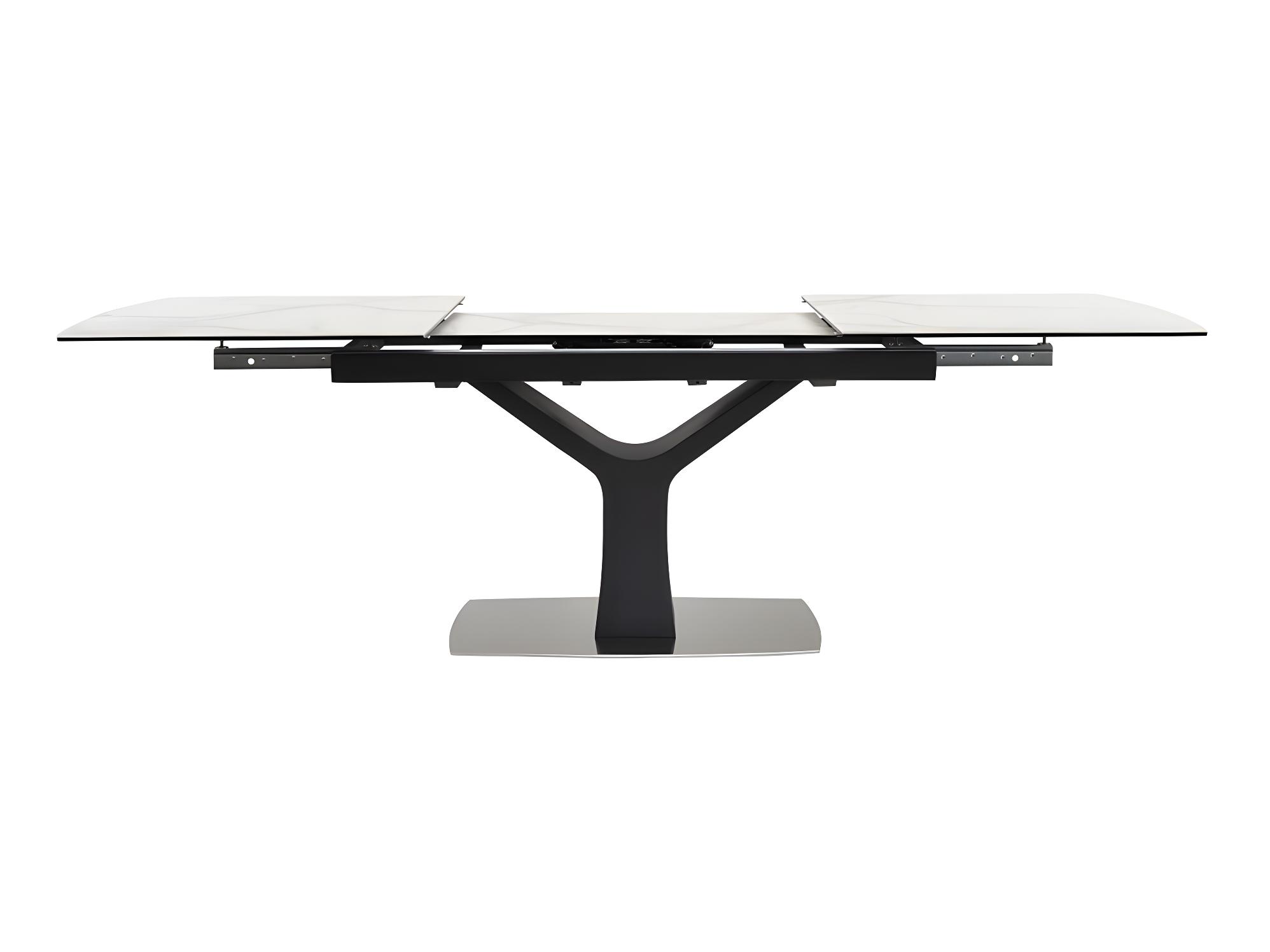 Table à manger extensible en céramique - Effet marbré blanc U.D. – Image 2