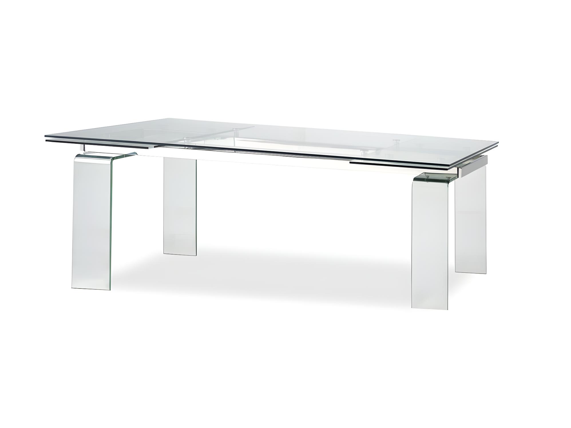 Table à manger transparente - extensible en verre trempé – Image 4